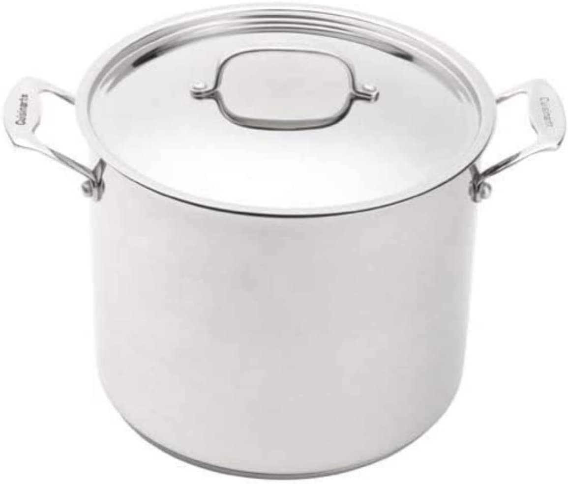 Cuisinart Chef's Classic 12-Quart Cover stockpot， Included-14.3(L Handles) x 10.2 Includes lid Pot Only Height and Width: 8.6 (H) x 10.5 (W)， Silver