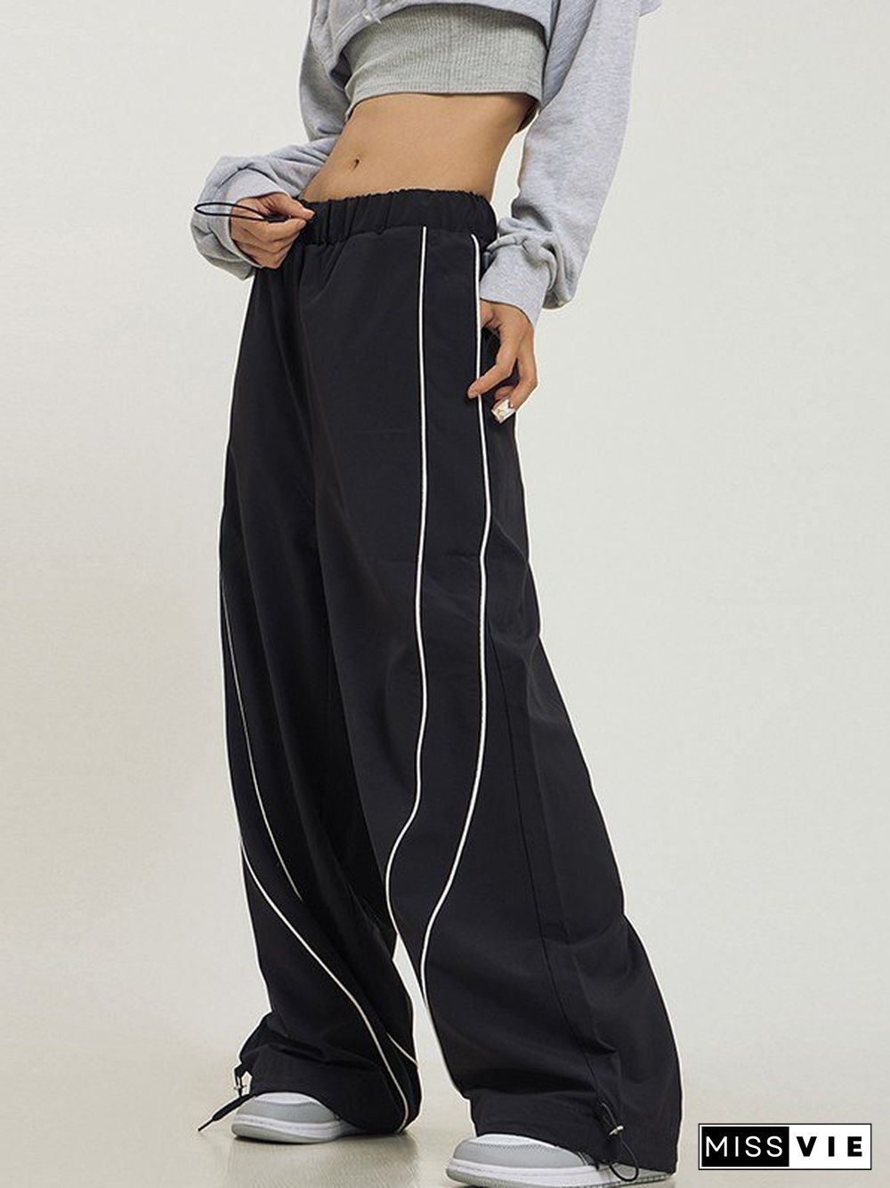 Vintage Piping Detail Baggy Sweatpants