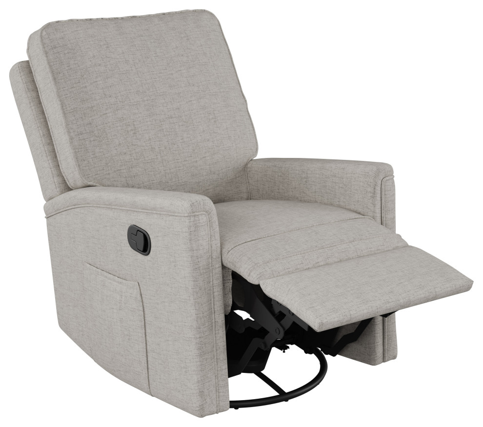 Jasmine Fabric Upholstered Swivel and Glider Recliner Chair   Transitional   Recliner Chairs   by CorLiving Distribution LLC  Houzz