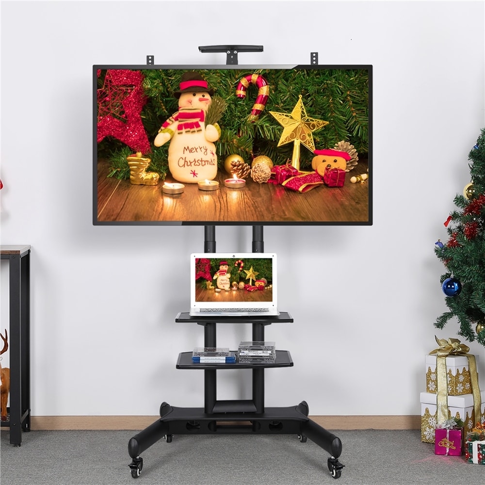 Yaheetech Adjustable Mobile TV Stand for 32 65in LCD/LED Flat Screens