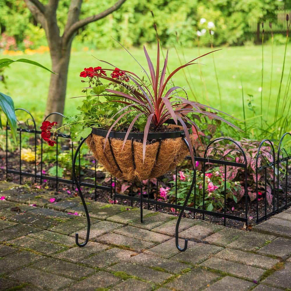 Gilbert  Bennett Canterbury 14 in. Metal Basket Stand Planter BSCB15-B