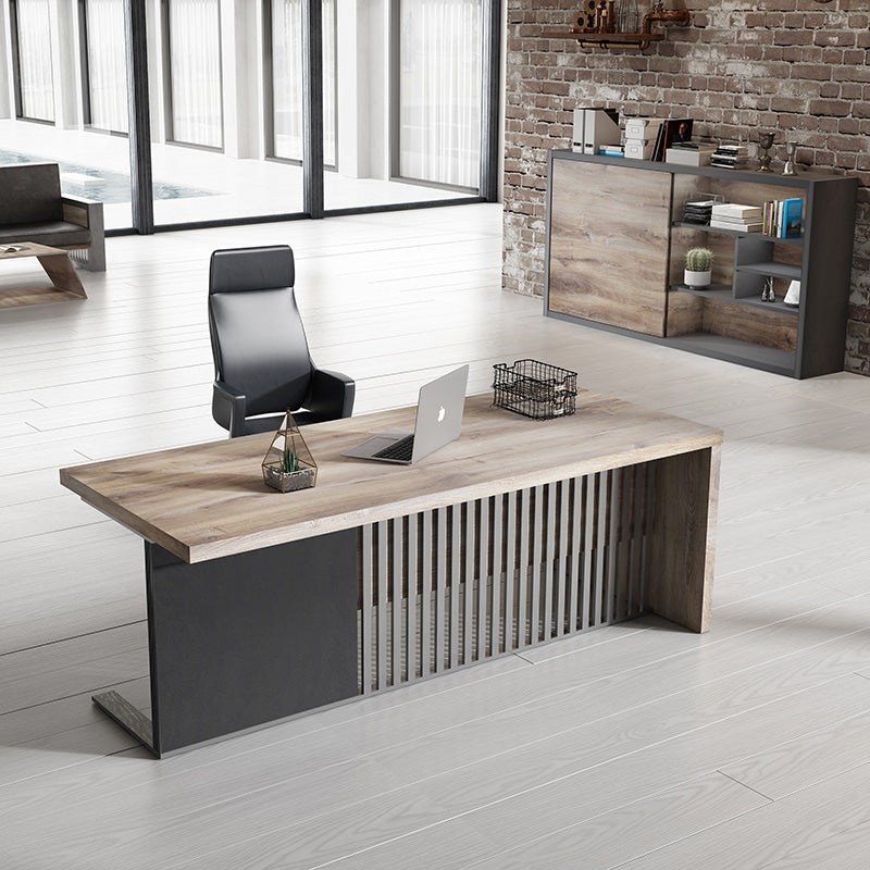 AFTAN Executive Desk Left Panel 180cm - Warm Oak & Black