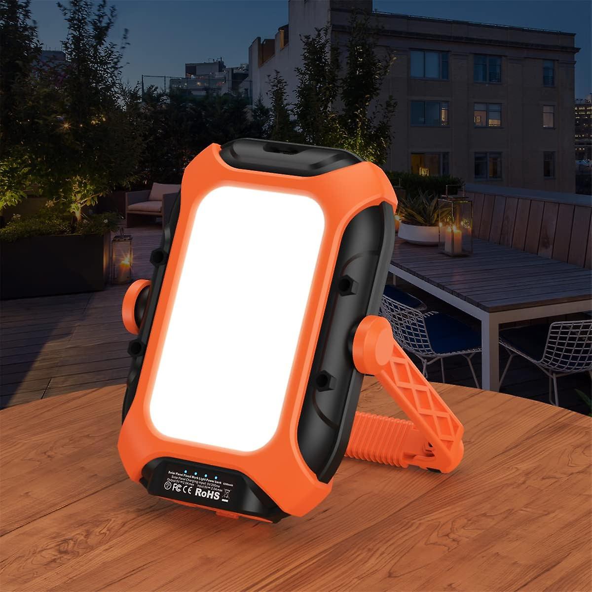 2 In 1 Rechargeable Work Lamp With Solar Charge - Camping Lamp - Emergency Light With Powerful Magnet - Multifunctional - For Outdoor Use - Camping