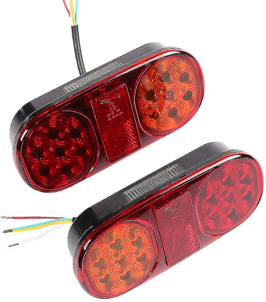 2pcs Universal Led Trailer Tail Lights Truck Light Brake Lamp 12v Waterproof S Light For Truck Trailer Caravan Van Or Tractor (14 Led Chi