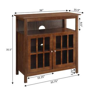 Convenience Concepts 36 in. Espresso Wood TV Stand 42 in. with Doors 8066070