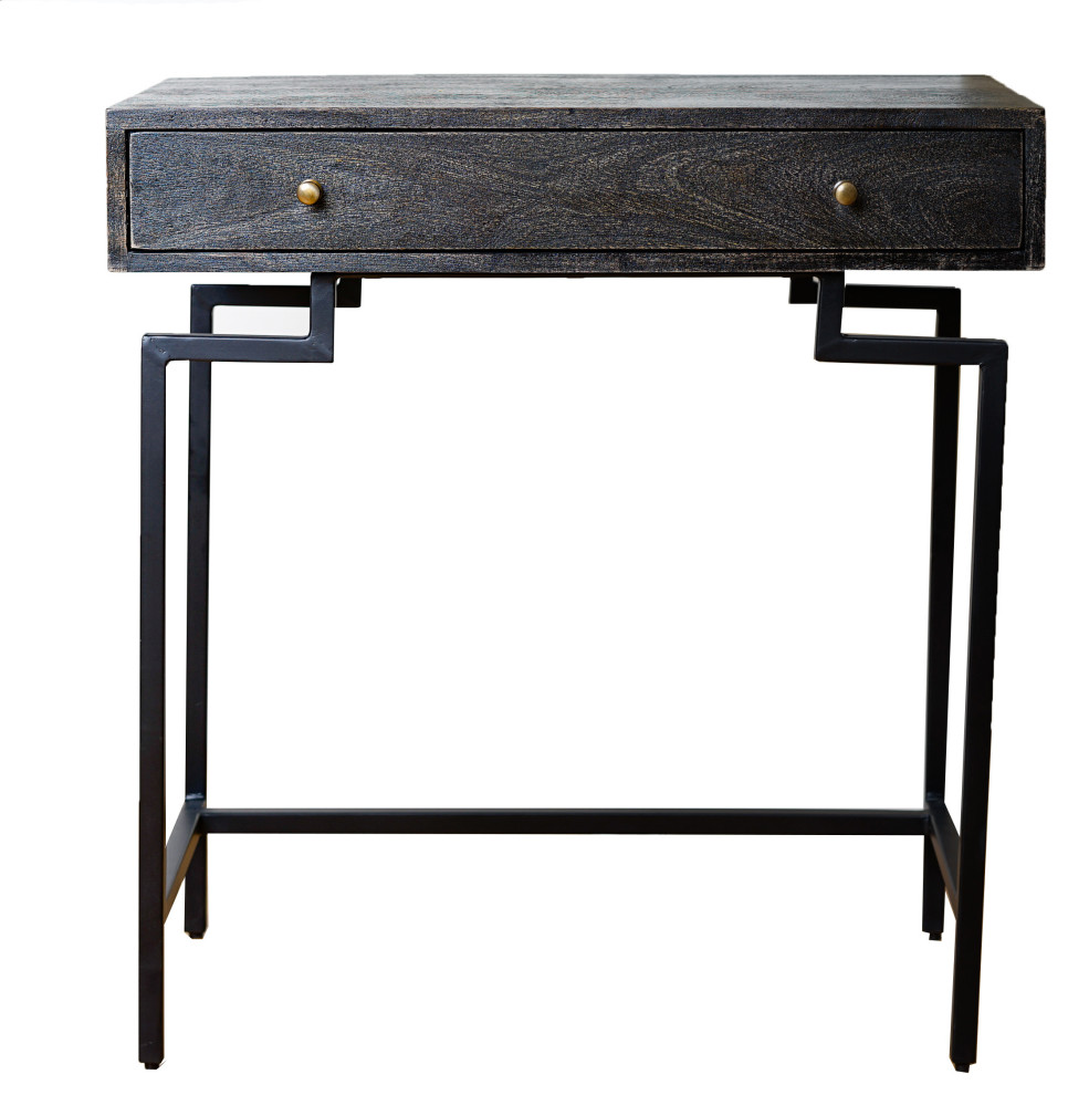 Posh Pollen Cambridge Black Accent Console Table   Industrial   Console Tables   by Hives  ampHoney  Houzz