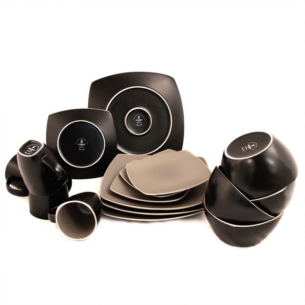 Gibson Soho Lounge Matte 16 Piece Dinnerware Set In Taupe