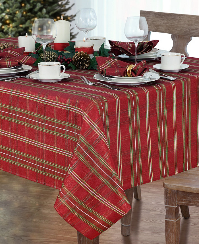 Elrene  Shimmering Plaid Tablecloth Collection