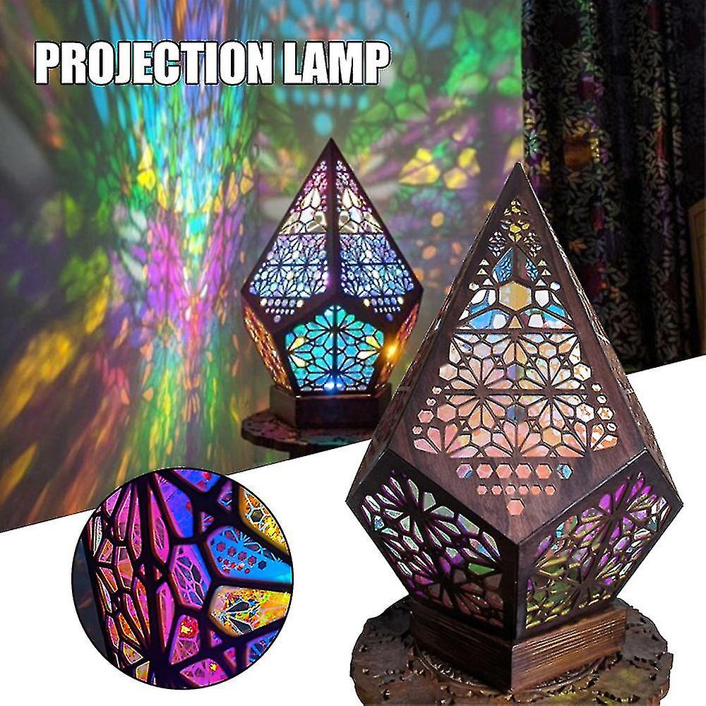 Mosaic Floor Projection Light Starry Sky Polar Star Bohemian Bedside Lamp