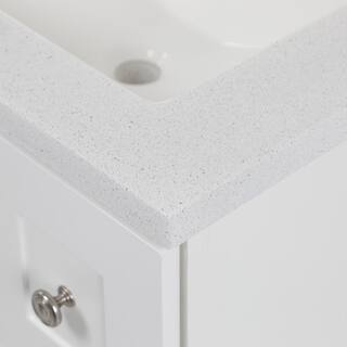 Glacier Bay Bannister 36.5 in. W x 18.75 in. D x 35.14 in. H Bath Vanity in White with White Cultured Marble Top BA36P2-WH