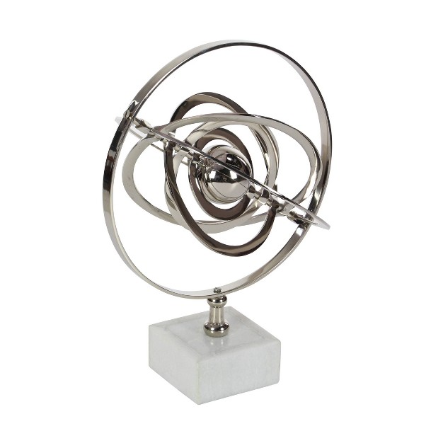 X 12 quot Traditional Silver And Black Armillary Sphere Silver Olivia amp May