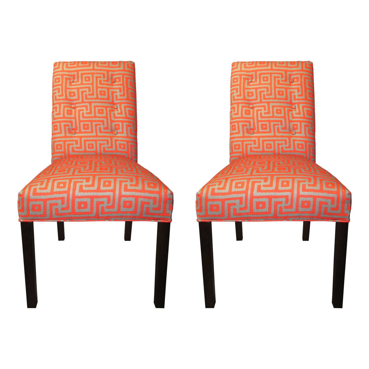 Greece Atomic 6-button Tufted Dining Chairs (Set of 2) - 21 inches w. x 26 inches d. x 39 inches h