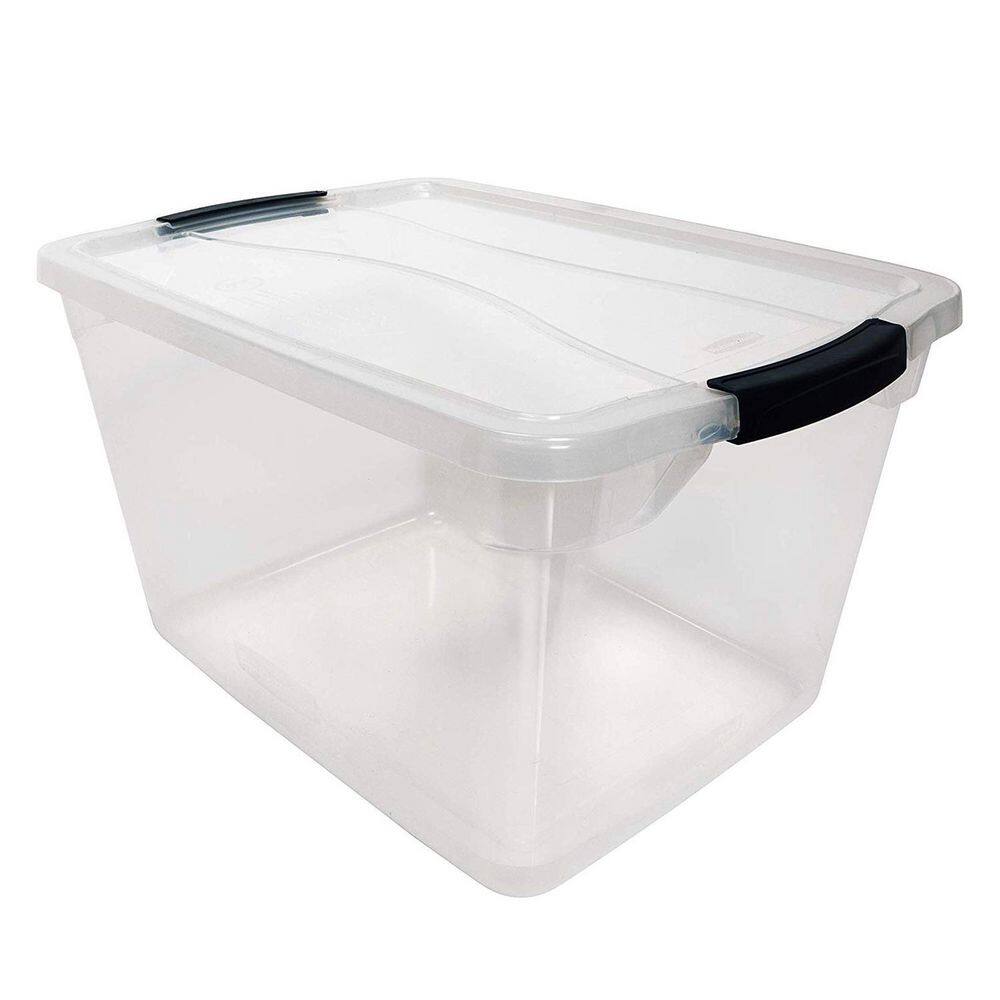 Rubbermaid Cleverstore 30 qt. Plastic Storage Tote Container with Lid (12-Pack) 2 x RMCC300015-6pack