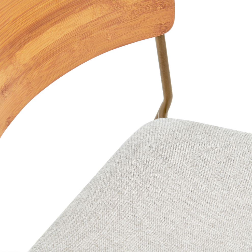 Leshia KD Fabric Bamboo Dining Side Chair  Set of 2   Contemporary   Dining Chairs   by New Pacific Direct Inc.  Houzz