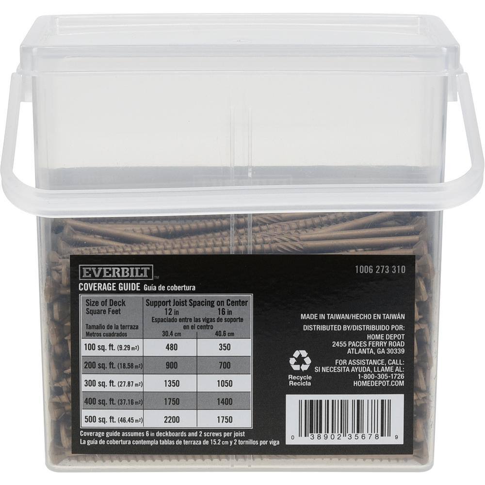 Everbilt #10 x 5 in. Star Drive Flat Head Exterior Wood Screws 20 lbs.-Box (852-Piece) 9985286