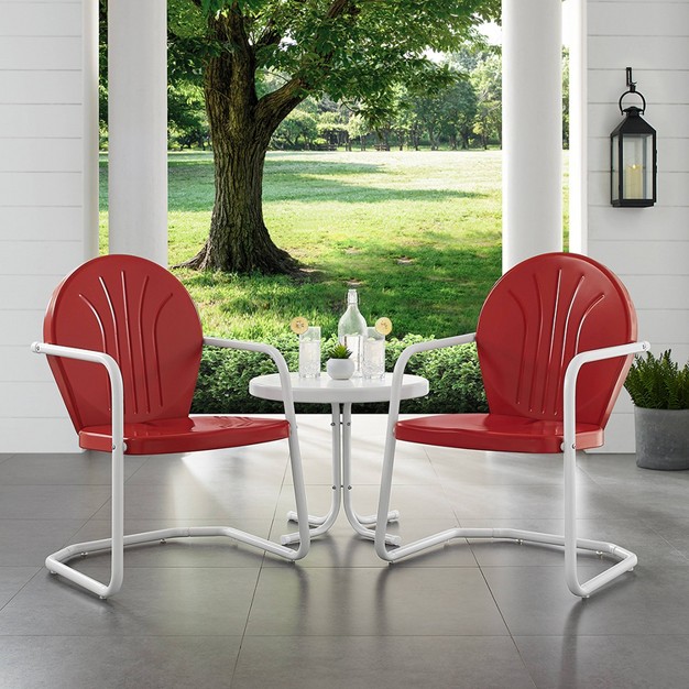 Griffith 2pc Outdoor Conversation Set Bright Red Crosley