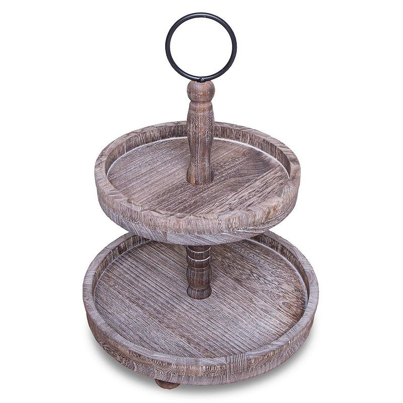 2 Tiered Tray Rustic Farmhouse Decor Rustic Serving Cake Stand Galvanized Kitchen Table Fall Decor Food and Party Display