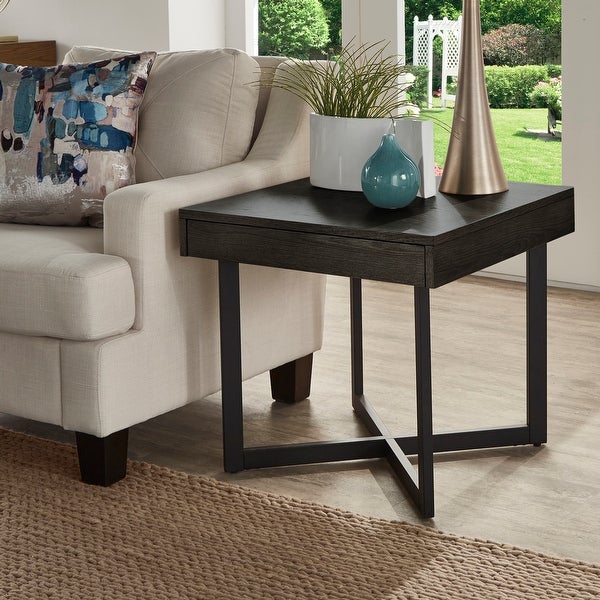 Eldersley Wood Finish End Table with One Drawer by iNSPIRE Q Modern