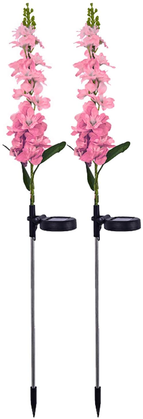 2Pcs Solar Powered Violet Lights Flower Stake， LED Flower Lights for Garden