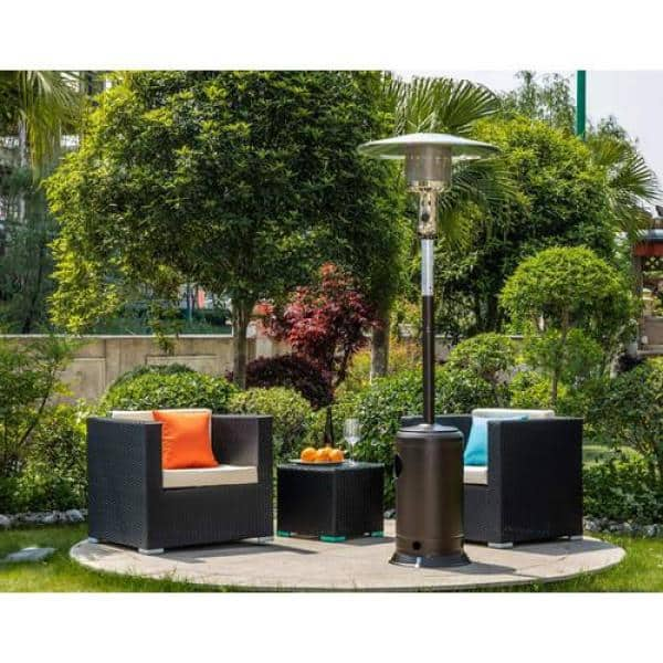 Afoxsos 47,000 BTU 88 in. Outdoor Patio Propane Heater with Portable Wheels Standing Gas Outside Heater Stainless Steel Burner HDMX1261