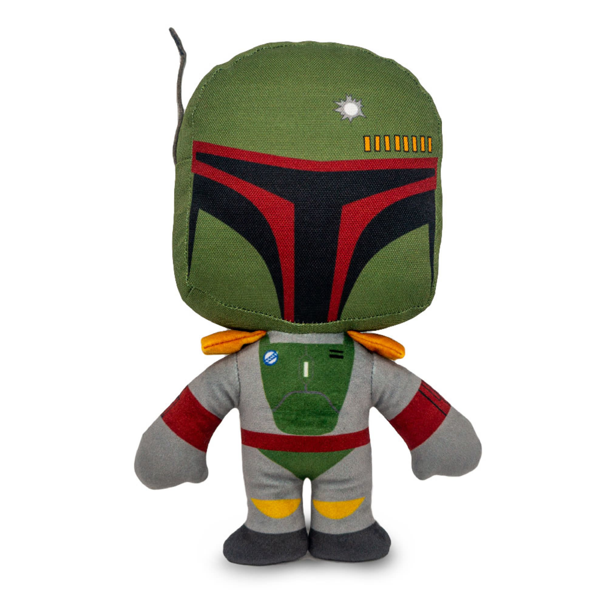 Buckle-Down Star Wars Ballistic Boba Fett Standing Pose Plush Squeaker Dog Toy， Small