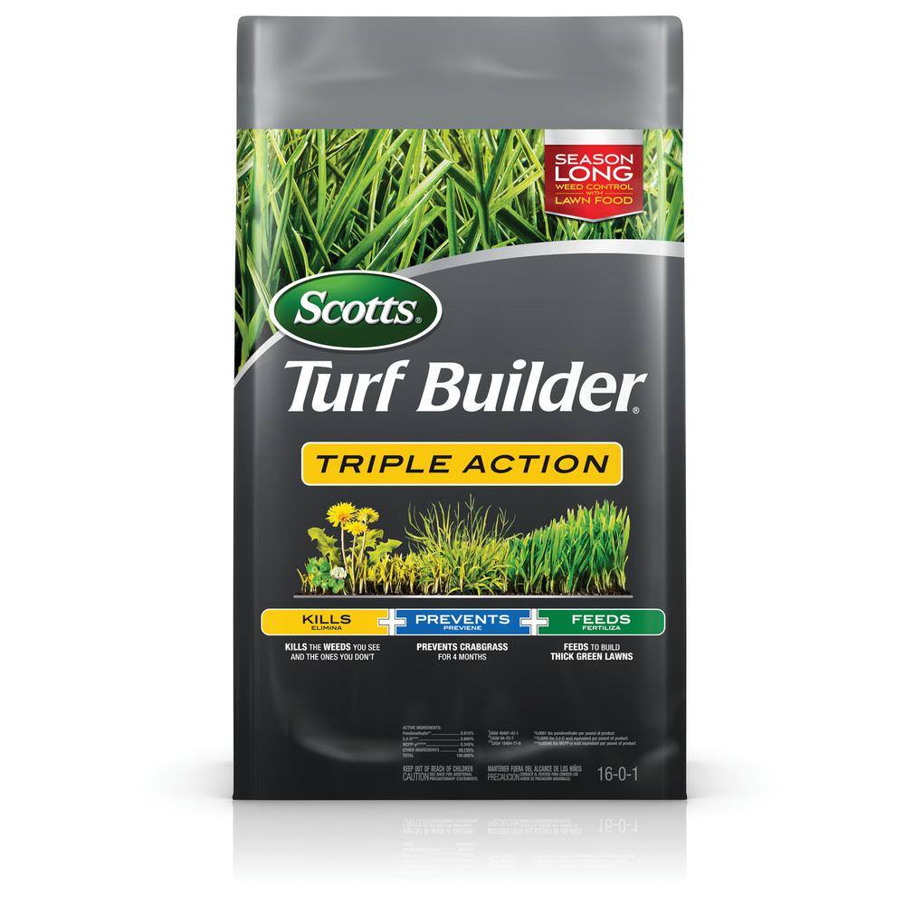 Scotts Turf Builder Triple Action 20 lbs. 4000 sq. ft. Lawn Fertilizer Weed Killer Crabgrass Preventer 40000-1