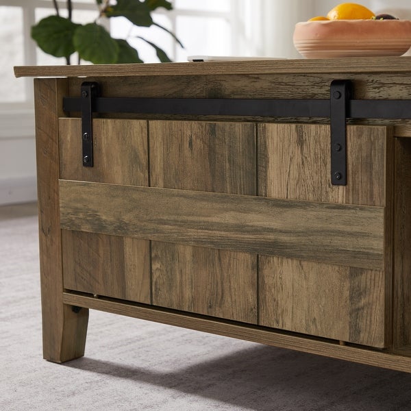 Wood Coffee Table with Shelf in Oak