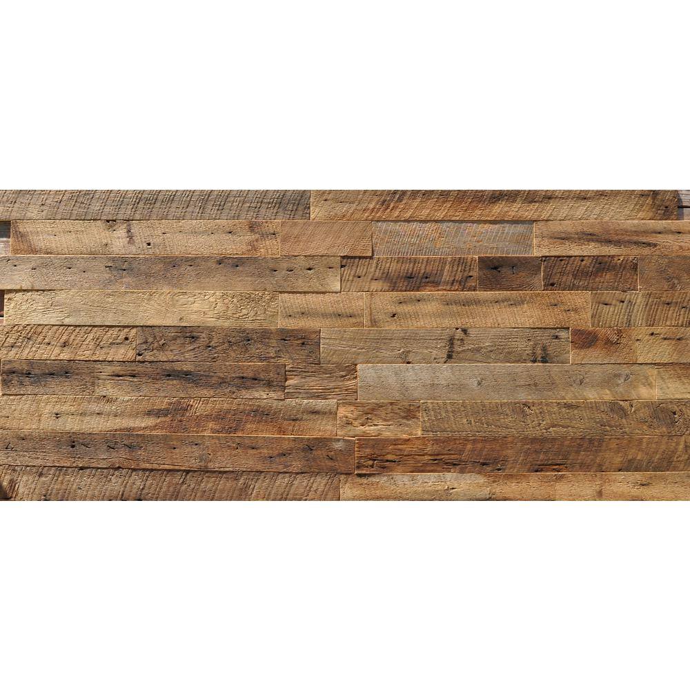 East Coast Rustic Reclaimed Barn Wood Brown 38 in. Thick x 3.5 in. Width x Varying Length Solid Hardwood Wall Plank (20 sq. ft.case) 200202