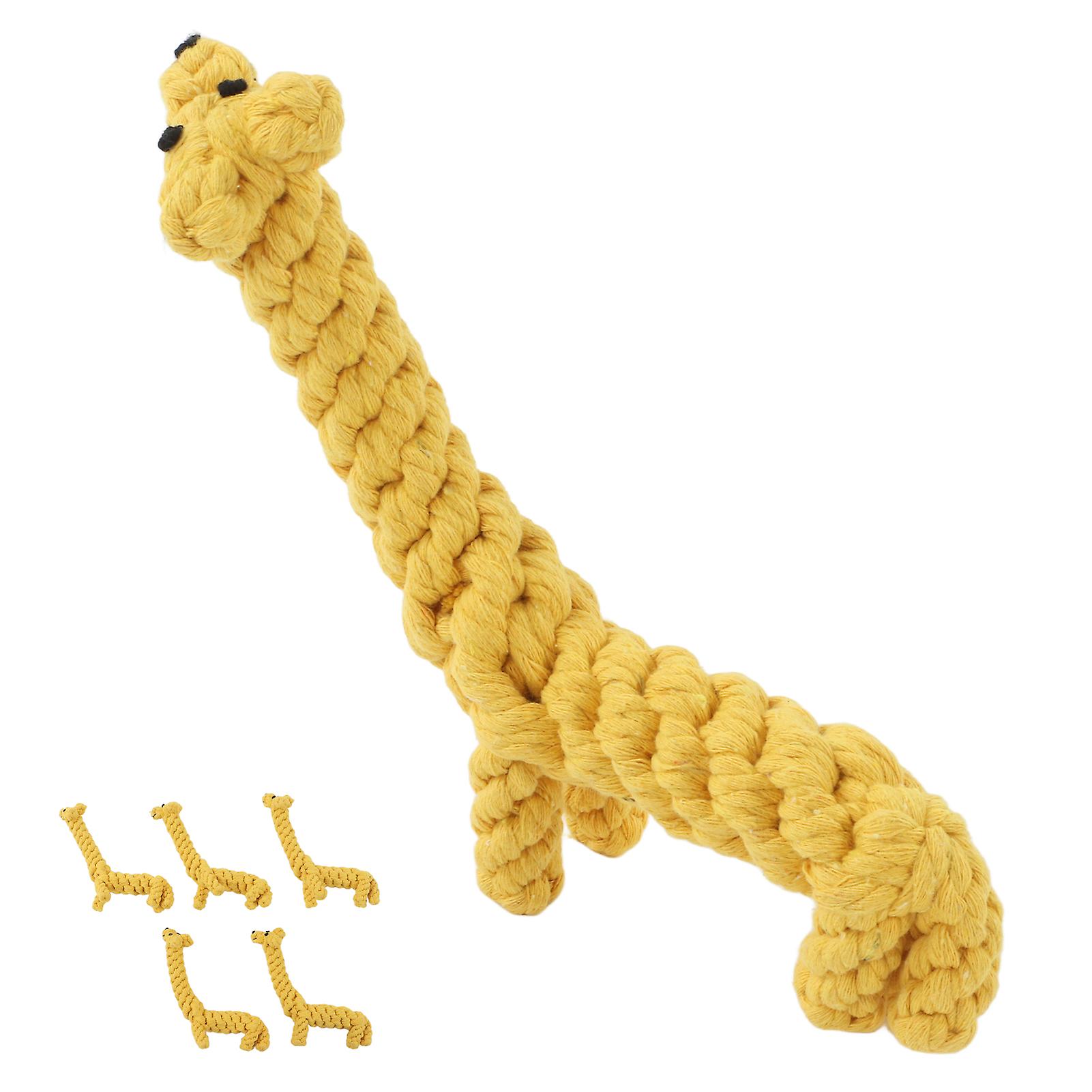 5pcs Cotton Rope Dog Toys Giraffe Design Teeth Cleaning Dog Chew Toy For Small And Medium Dogs