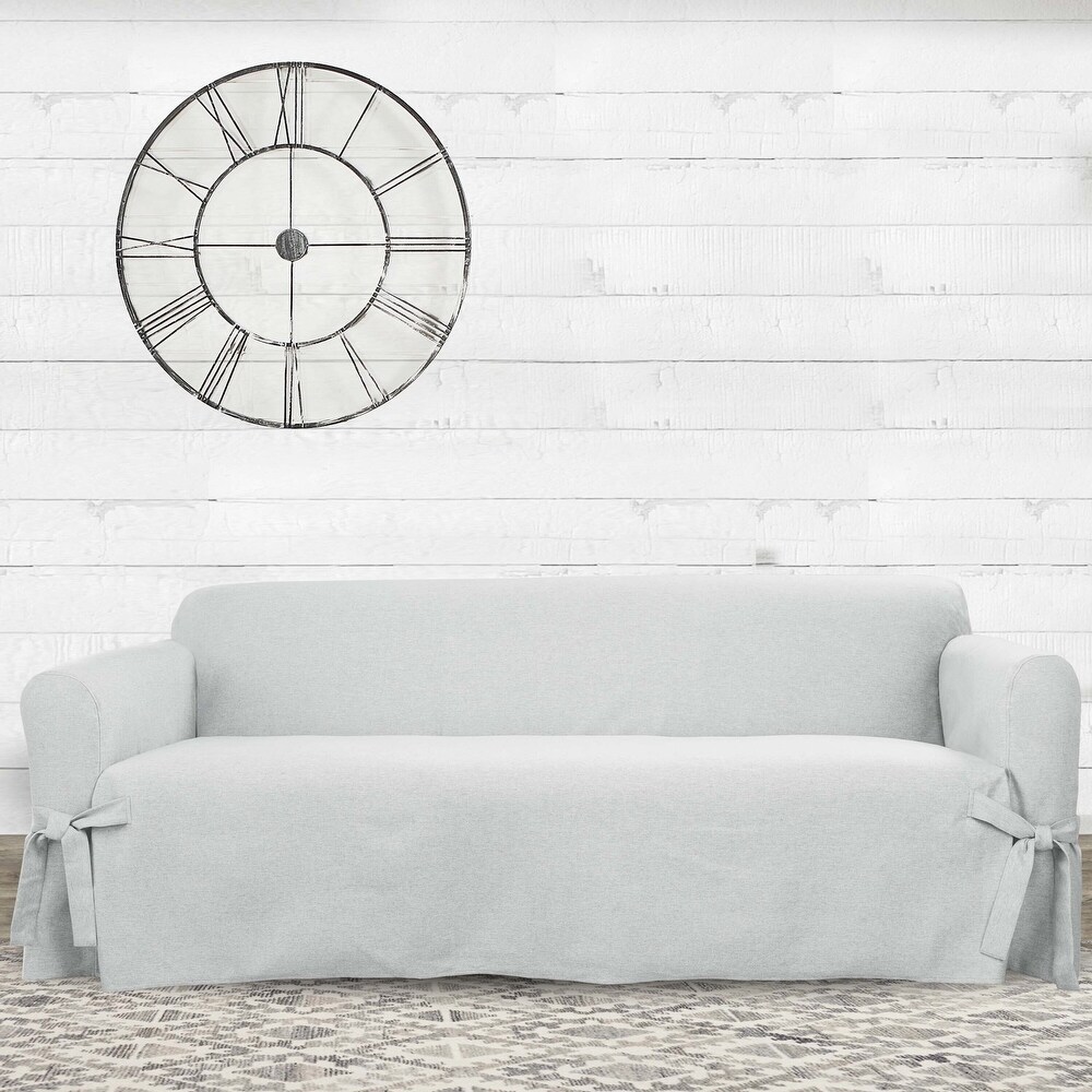 SureFit Farmhouse Basketweave 1 Piece Sofa Slipcover