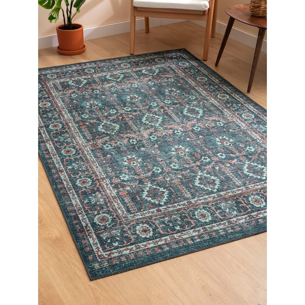 Boho Patio Collection Teal Power Loomed Indoor/Outdoor Area Rug