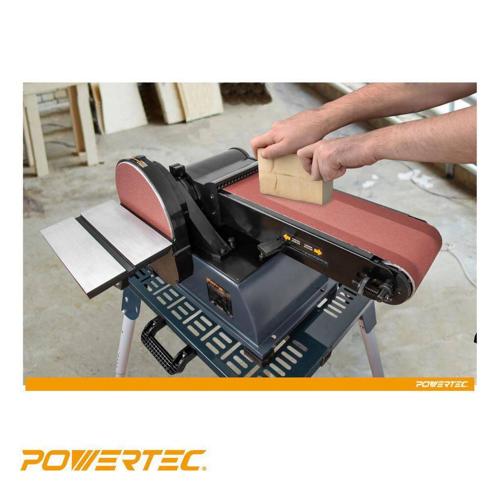 POWERTEC 6 in. x 48 in.120-Grit Aluminum Oxide Sanding Belt (3-Pack) 110213