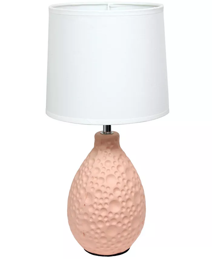 All The Rages Simple Designs Textured Stucco Ceramic Oval Table Lamp