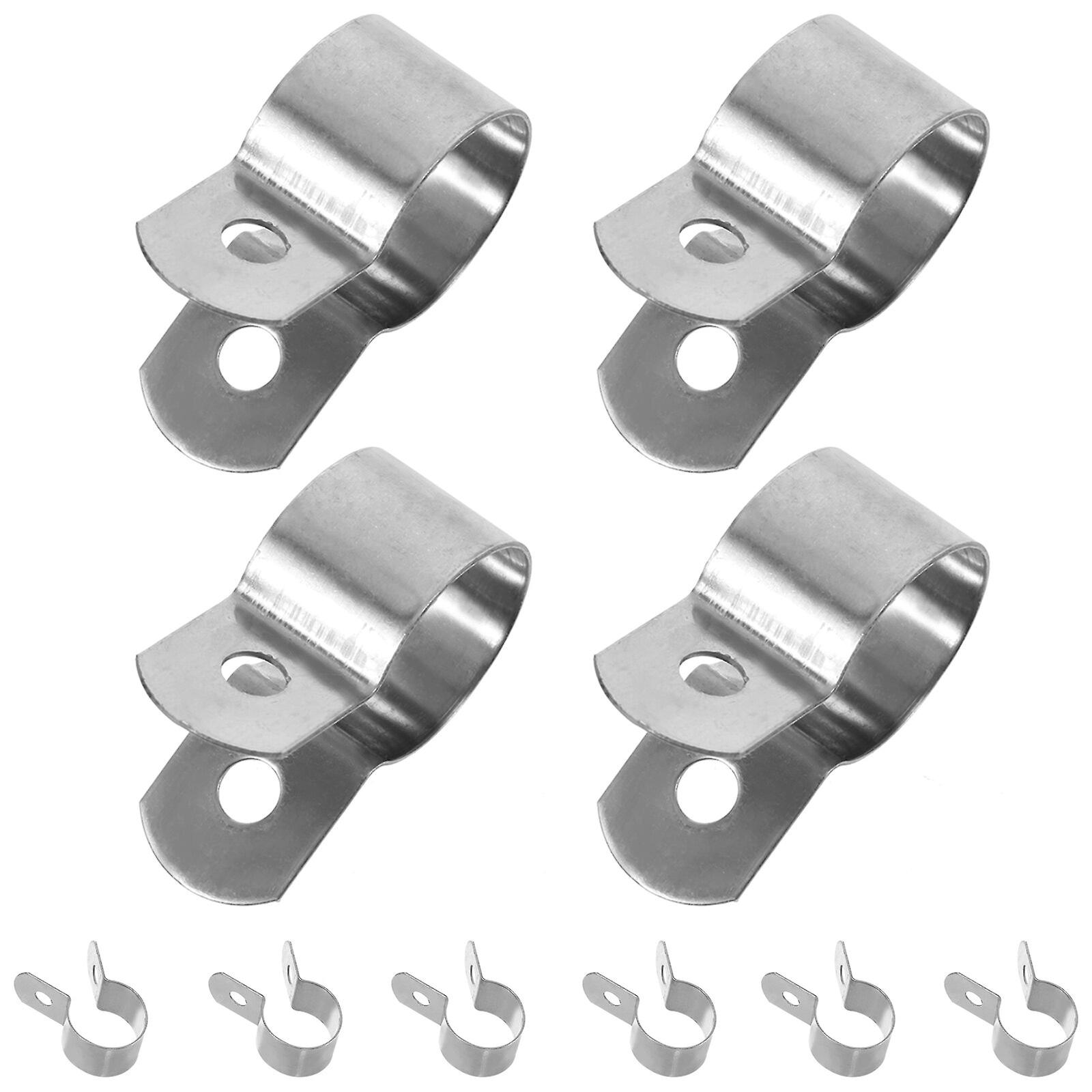 10pcs Pipe Clamps U Bracket Stainless Steel Hose Wires Strap Clips Pipe Mounting Bracket