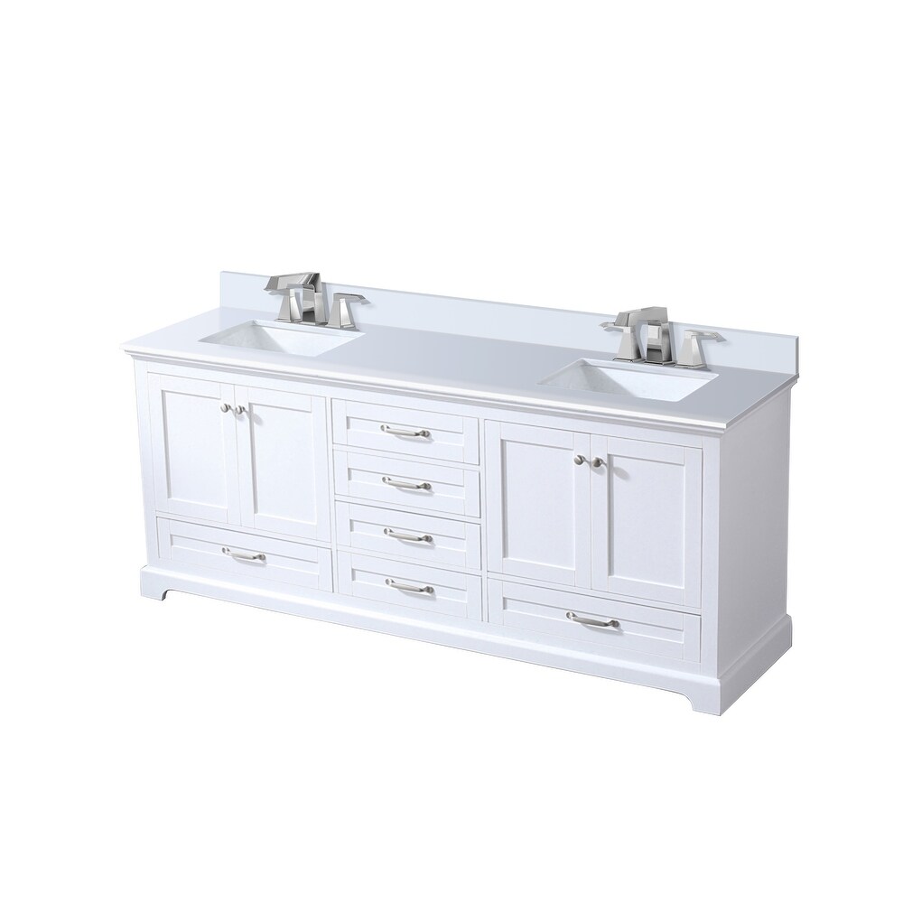 Dukes 80 in. W x 22 in. D White Double Bath Vanity  Cultured Marble Top  and Faucet Set