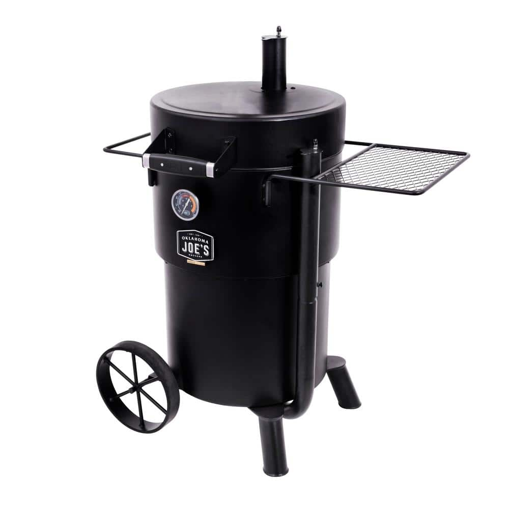 OKLAHOMA JOE'S Bronco Charcoal Drum Smoker Grill in Black with 284 sq. in. Cooking Space 19202089