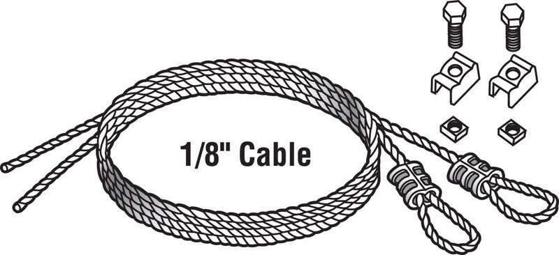 Prime-Line 104 in. L X 1/8 in. D Carbon Steel Safety Cables