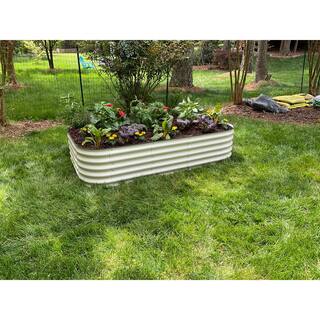 Frame It All 9-in-1 Modular Metal Raised Garden Bed Kit 900017901-White