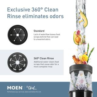 MOEN Chef Series 1-HP Continuous Feed Garbage Disposal with Integrated Lighting and Sound Reduction (2-Pack) TEXL100C-2PK