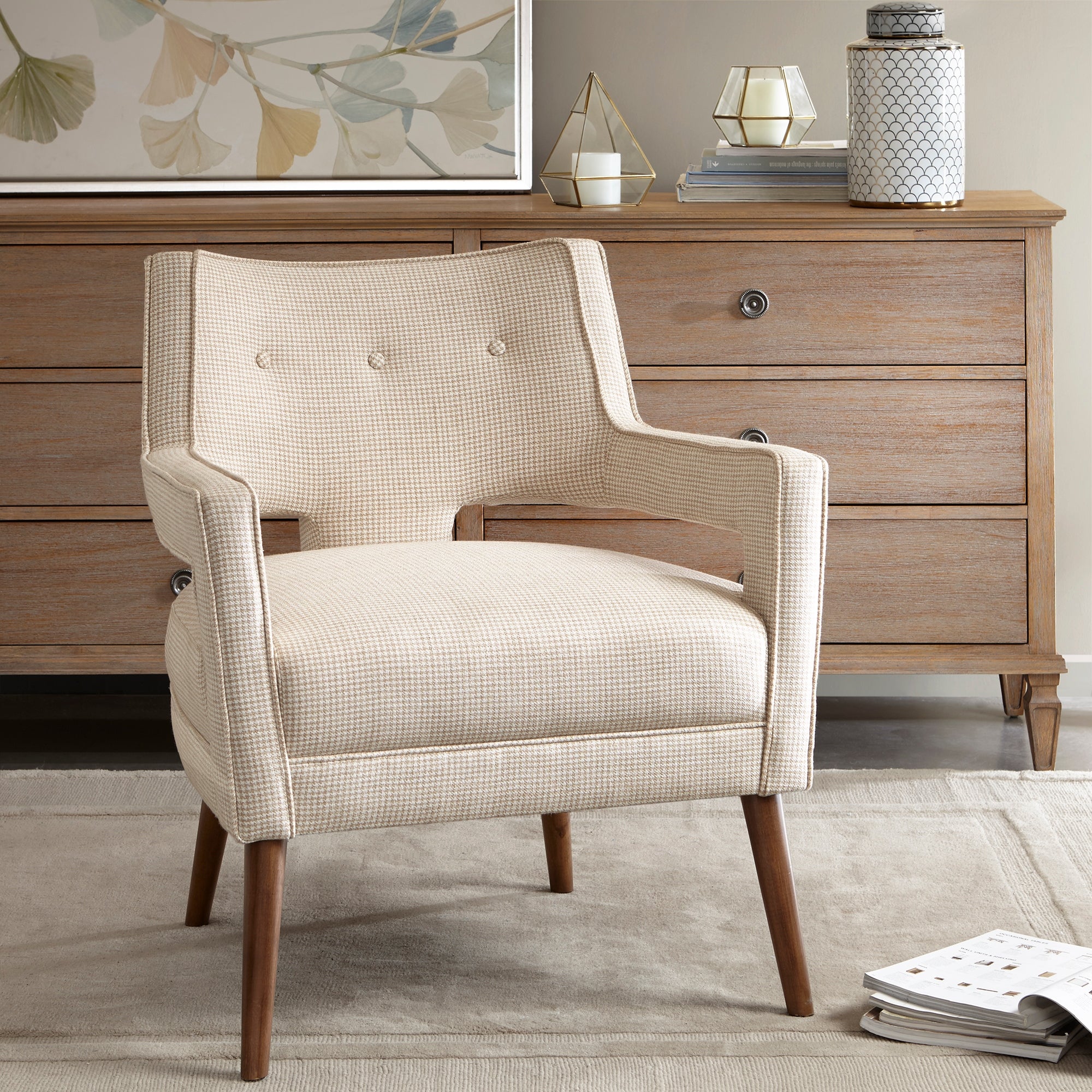 Madison Park Nicoli Cream Accent Chair