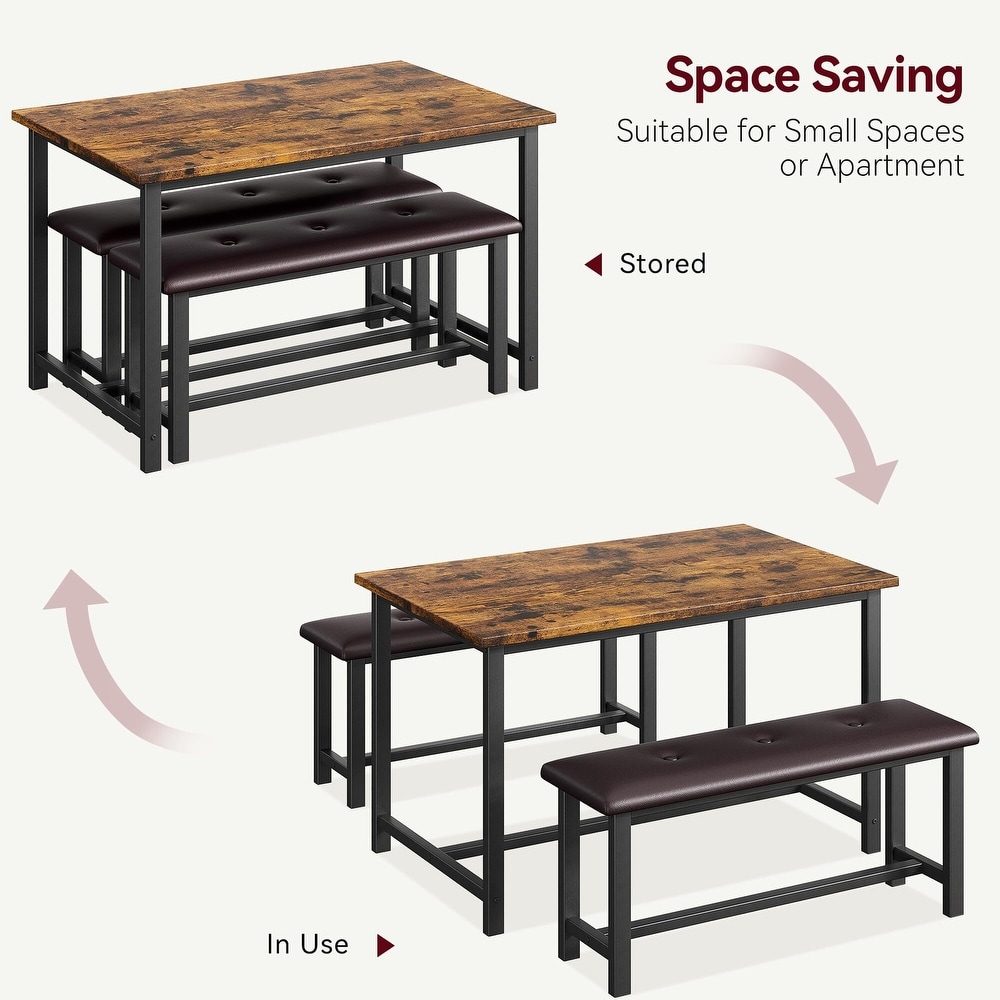 Dining Table Set for 4  Kitchen Table with Benches