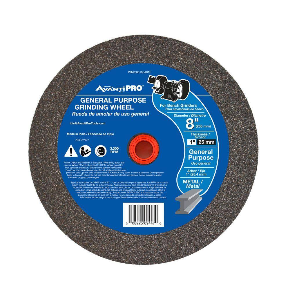 Avanti Pro 8 in. x 1 in. x 1 in. General Purpose Bench Grinding Wheel PBW080100A01F