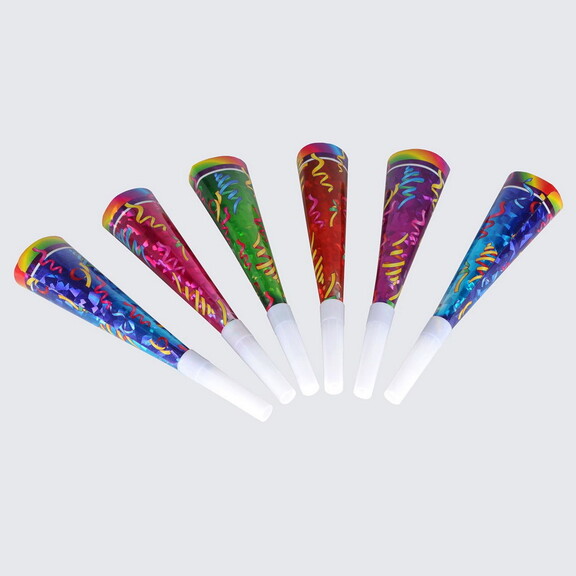 Beistle 60358 Prismatic Party Horns  asstd colors ...