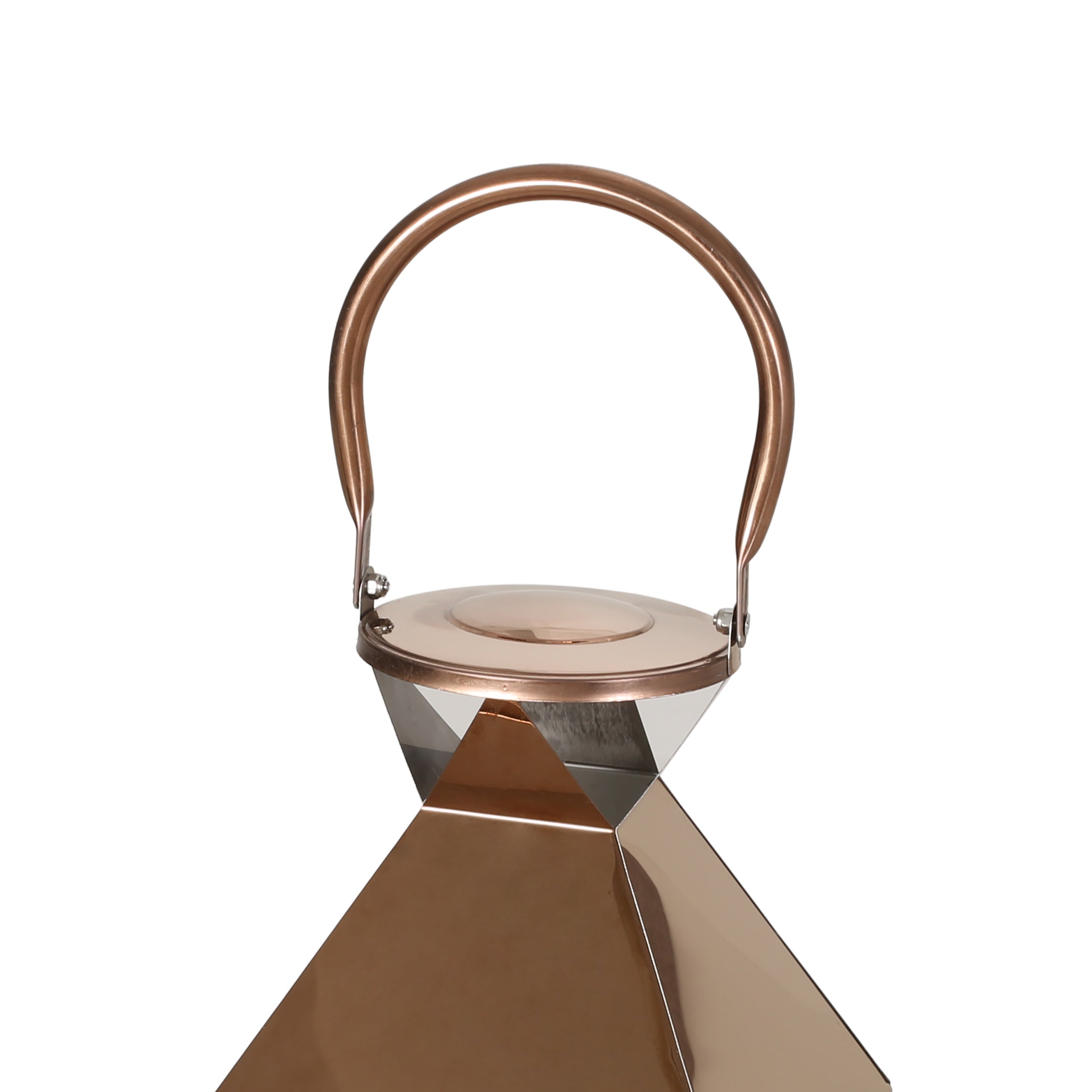 Peregrine Outdoor Stainless Steel Lantern Set， Rose Gold