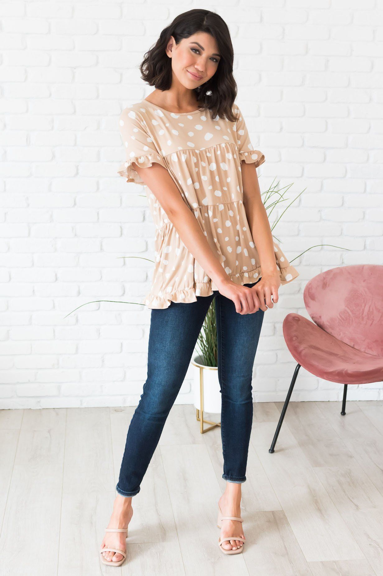 Easily Spotted Modest Babydoll Blouse