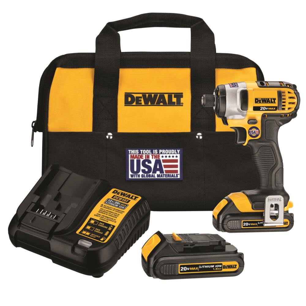 DEWALT DCF885C2 20V MAX* Lithium Ion 1/4" Impact Driver Kit (1.5Ah) (DCF885C2) DCF885C2 from DEWALT