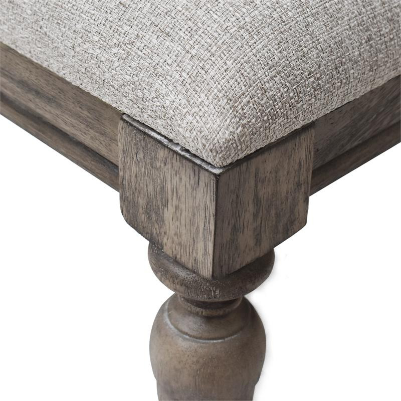 Highland Park Driftwood Gray Wood Vanity Bench   Traditional   Vanity Stools And Benches   by Homesquare  Houzz