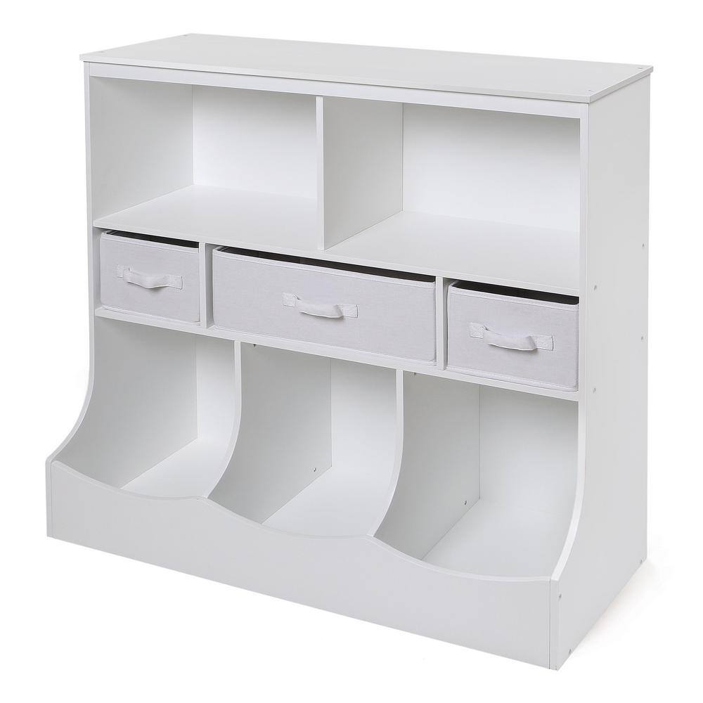 36.75 in. H x 36.5 in. W x 15.75 in. D White MDF 8-Cube Organizer 98861