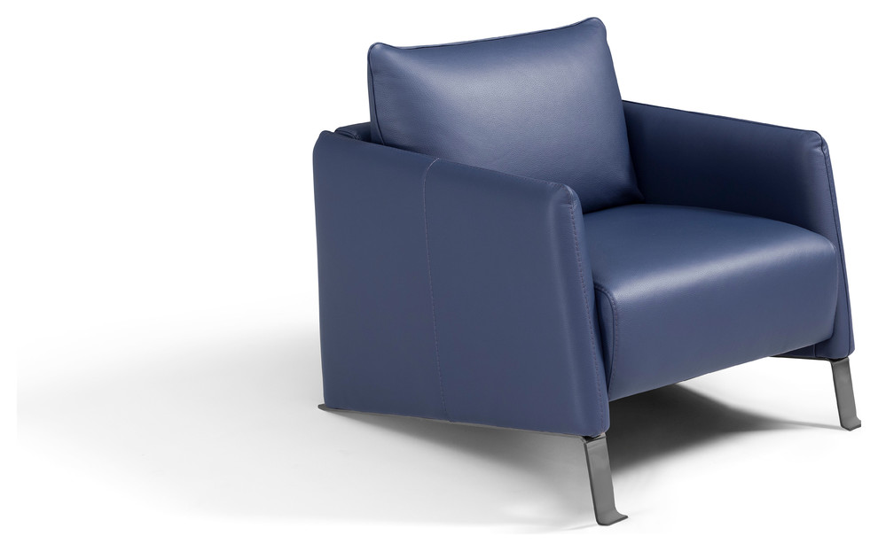 Diva Armchair  Blue Genuine Leather   Contemporary   Armchairs And Accent Chairs   by Diven LLC  Houzz