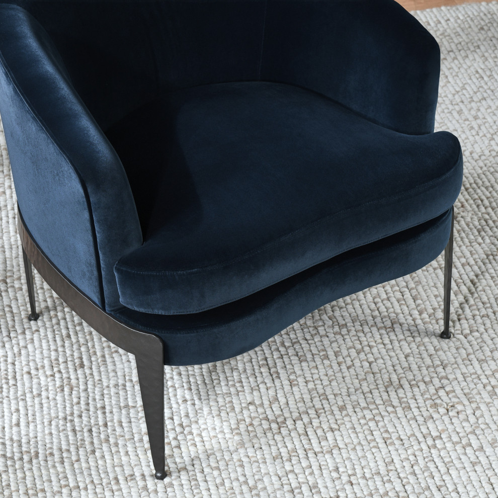 Ann Accent Chair Midnight Blue   Midcentury   Armchairs And Accent Chairs   by Kosas  Houzz